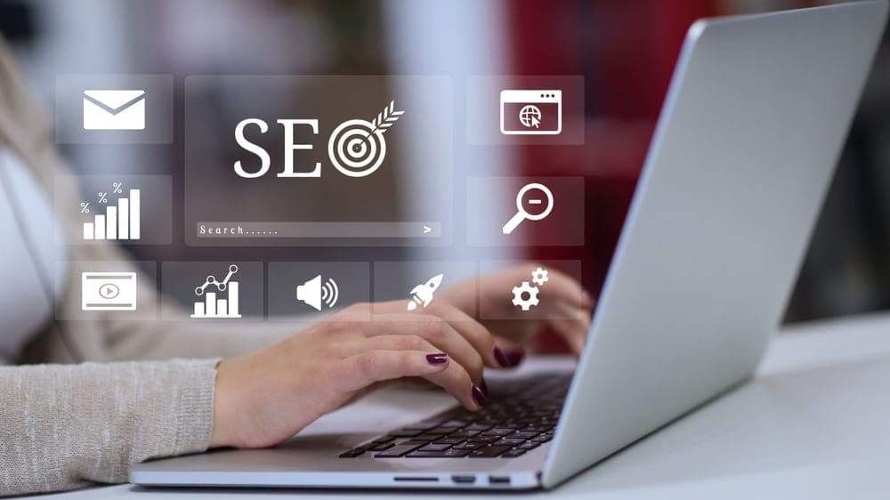 Search engine optimization illustrated as part of a digital marketing strategy